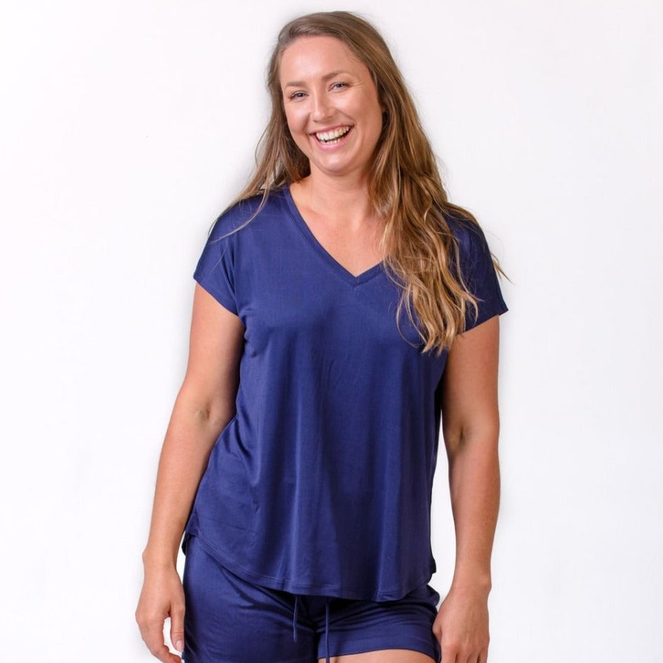 Silk Pyjamas NZ - silk v neck pyjama top and matching silk pyjama pants. New Zealand silk sleepwear