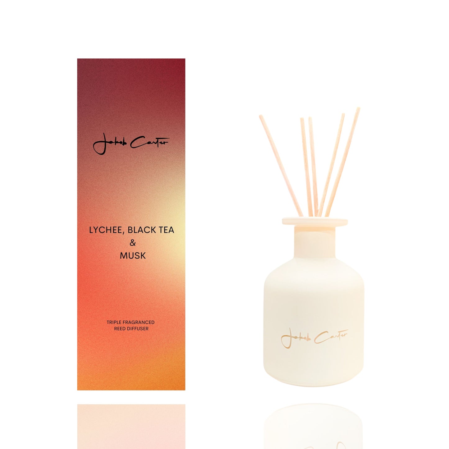 Jakob Carter Lychee, Black Tea and Musk reed diffuser