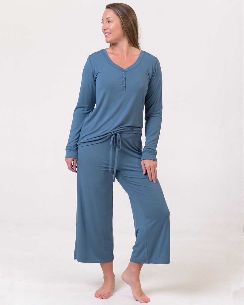 Women's Eastend Pajama Pant in Blue/Black Check - Swanndri NZ