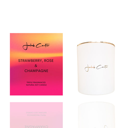 Jakob Carter Candles in Strawberry Rose & Champagne