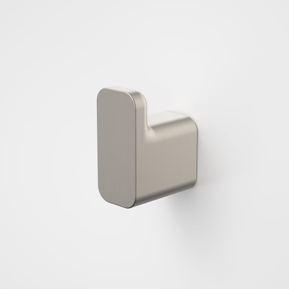 Caroma Luna Robe Hook in Brushed Nickel, Caroma bathroom acceessories