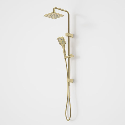 Caroma Luna Overhead Rail Shower in Gold, Brushed Brass