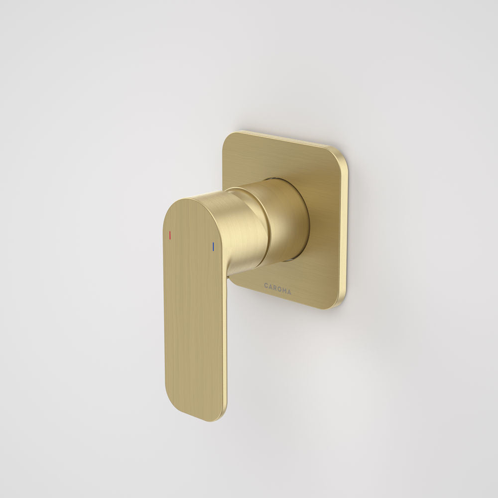 Caroma Luna bath and shower mixer in brushed brass gold