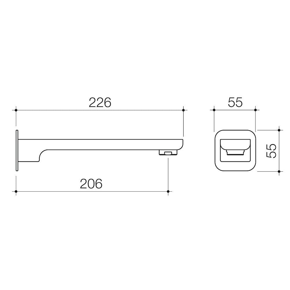 Caroma Luna Wall Basin Bath Spout Chrome