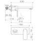 Caroma Luna wall basin bath mixer technical drawings specifications