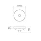 Liano II 400mm round inset basin grey technical drawing