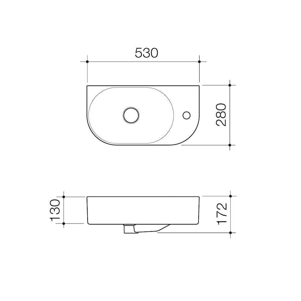 Liano II Hand Wall Basin - Gloss White