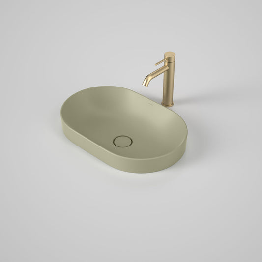 Liano II 530 pill inset basin in green from Caroma