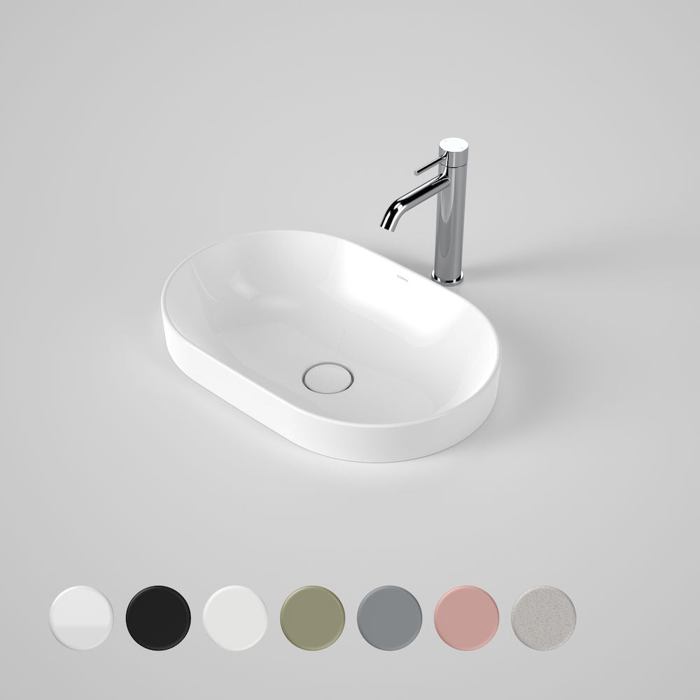 Liano II 530mm pill inset basin in gloss white from Carom