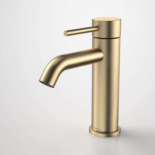 Liano II basin mixer in brushed brass from Caroma