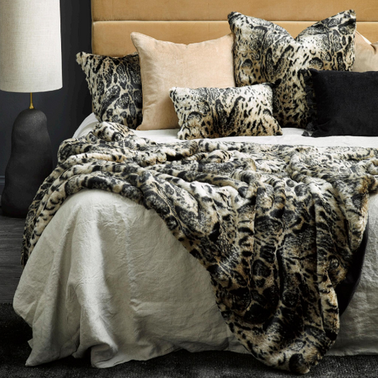 African Leopard imitation fur throw from heirloom