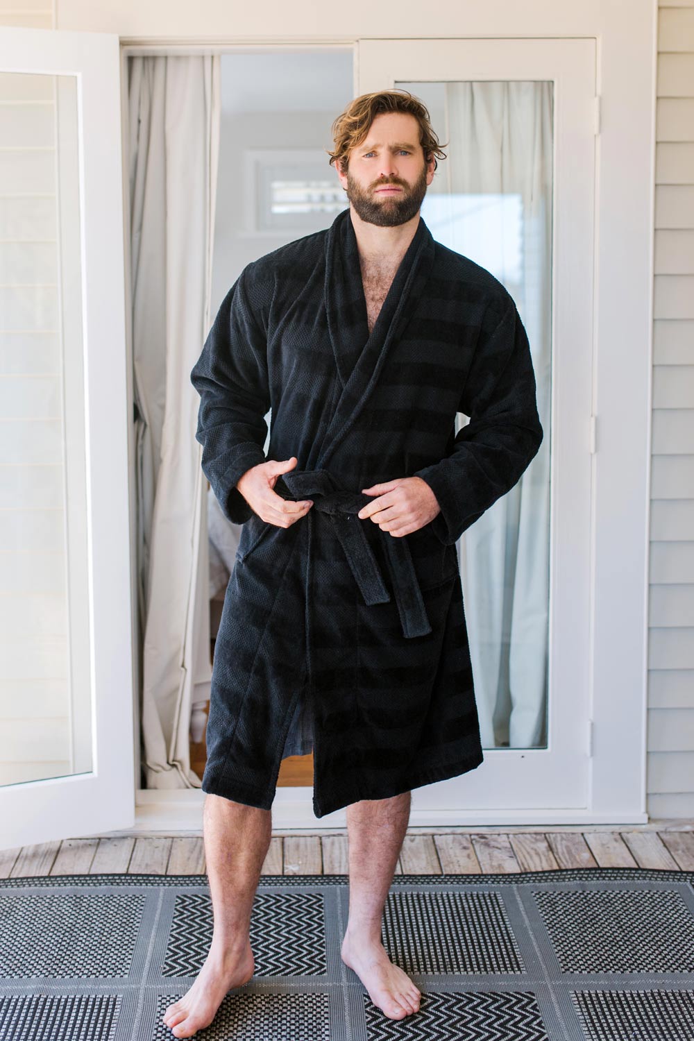 Men Dressing Gown Fleece Bath Robe Sleepwear Fruugo NO