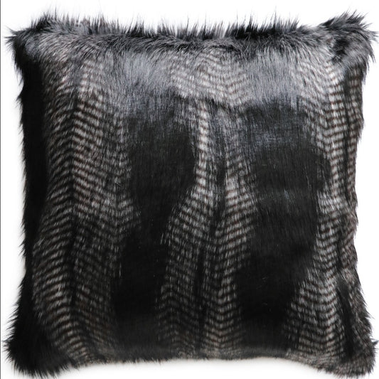 Black Coyote imitation fur throw from heirloom