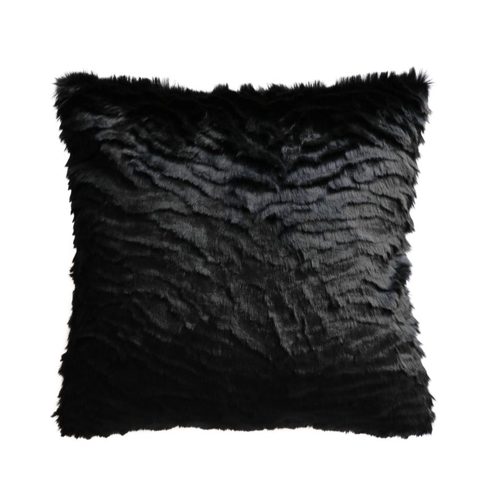 Black Tiger imitation fur cushion from Heirloom