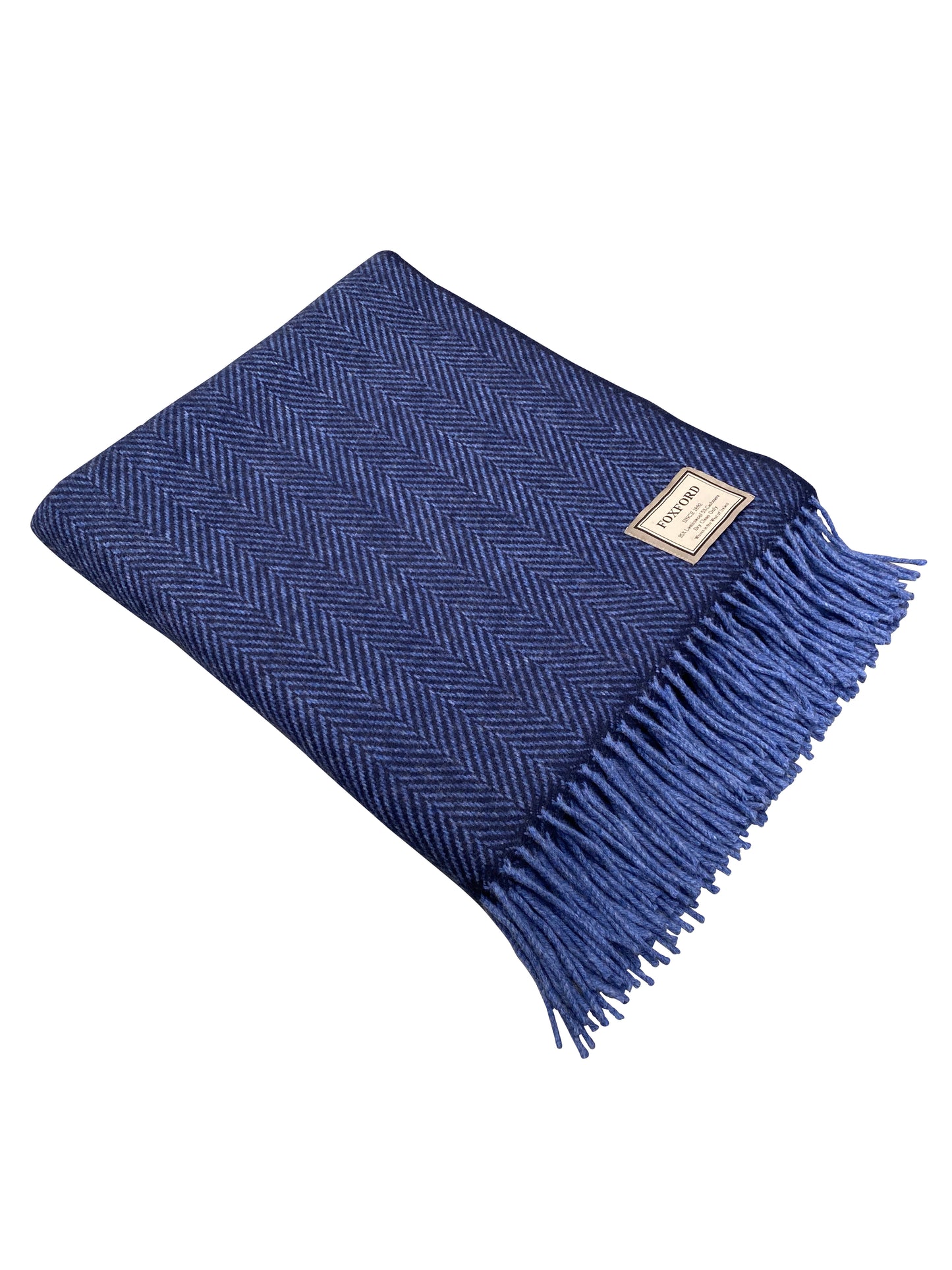 cashmere and lambswool cong throw in denim navy from foxford mill