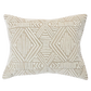 Cassius textured cushion in natural with geometrick cotton tufted pattern
