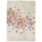 Corbit multi coloured hexagonal patches leather rug