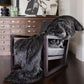 Imitation fake fur throw - Heirloom faux fur throw and cushions  in Dark Pheasant Black  SKU FDPT18