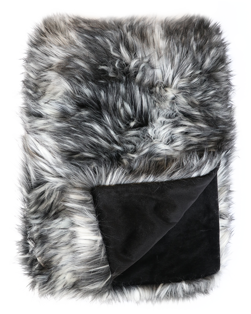 Imitation fur alaskan wolf throw