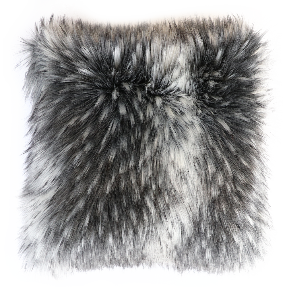 Alaskan wolf imitation fur cushion