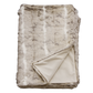 Luxury faux fur mountain rabbit throw in cream and brown from Heirloom.  These are the best fake fur throws, super soft for NZ interior design