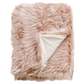 Luxury faux fur throw Peony Plume in pale pink from Heirloom.  These are the best fake fur throws, super soft for NZ interior design