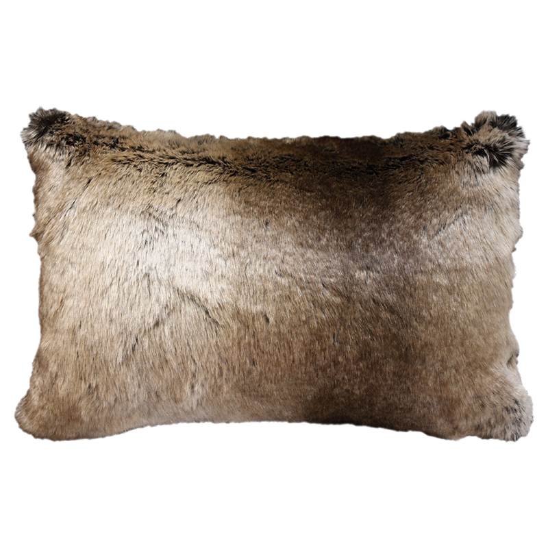Imitation fur cushion in Sable from Heirloom