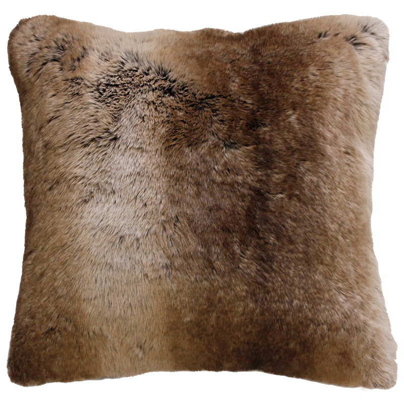 Imitation fur cushion in Sable from Heirloom