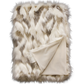 Luxury faux fur throw in cream and brown from Heirloom.  These are the best fake fur throws, super soft for NZ interior design. Snowhare.