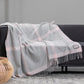 Cashmere and wool window pane throw from Foxford in pink and grey