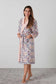 Luxurious sateen dressing gown and robe in pink and blue floral - special ladies gift with matching pyjamas