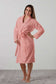 Velour and Terry Cotton bath robe dressing gown in rose - luxury sleepwear from Baksana