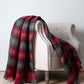 Soft Mohair luxury throws from Glamorous Goat.  Mohair throw in Cadrona red and green check available at My Sanctuary