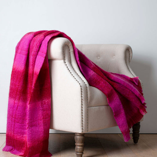 Soft Mohair luxury throws from Glamorous Goat.  Mohair throw in Cromwell Cherry available at My Sanctuary