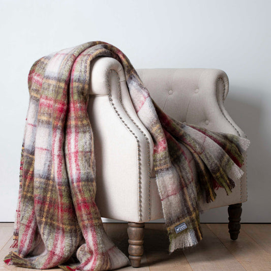 Soft Mohair luxury throws from Glamorous Goat.  Mohair throw in Hawea Heather available at My Sanctuary