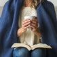 Soft Mohair luxury throws from Glamorous Goat in Blueberry.  Angora kid mohair throws available at My Sanctuary