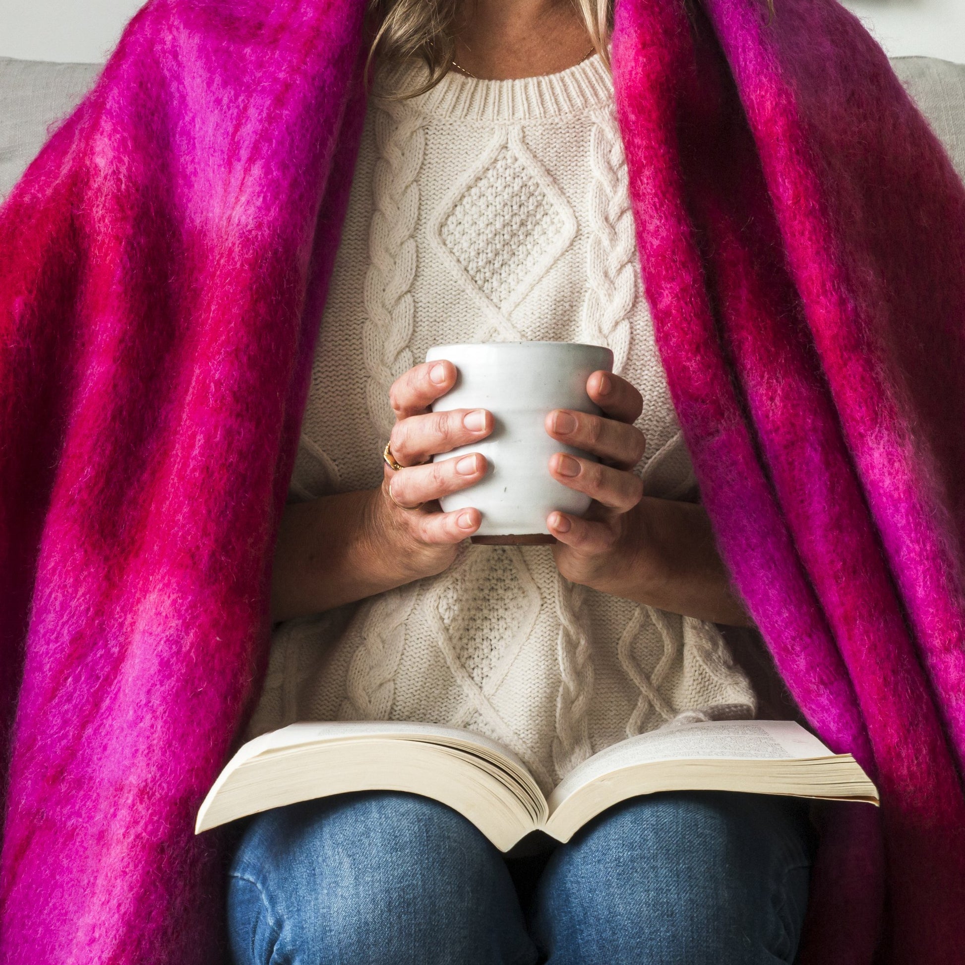 Soft Mohair luxury throws from Glamorous Goat.  Mohair throw in Cromwell Cherry available at My Sanctuary