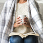 Soft Mohair luxury throws from Glamorous Goat.  Mohair throw in Tussock Tartan grey and white available at My Sanctuary