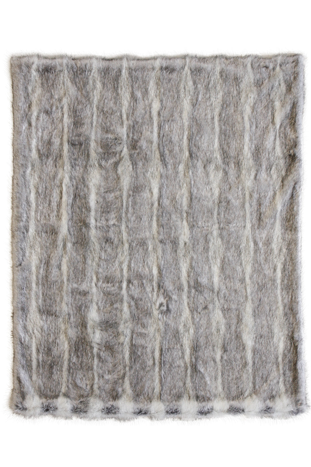 Imitation fake fur throw - Heirloom faux fur throw and cushions  in Grey Coyote SUK FGCT18