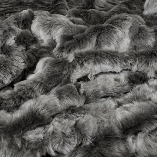 Imitation faux fur cushion in Pewter Chinchilla