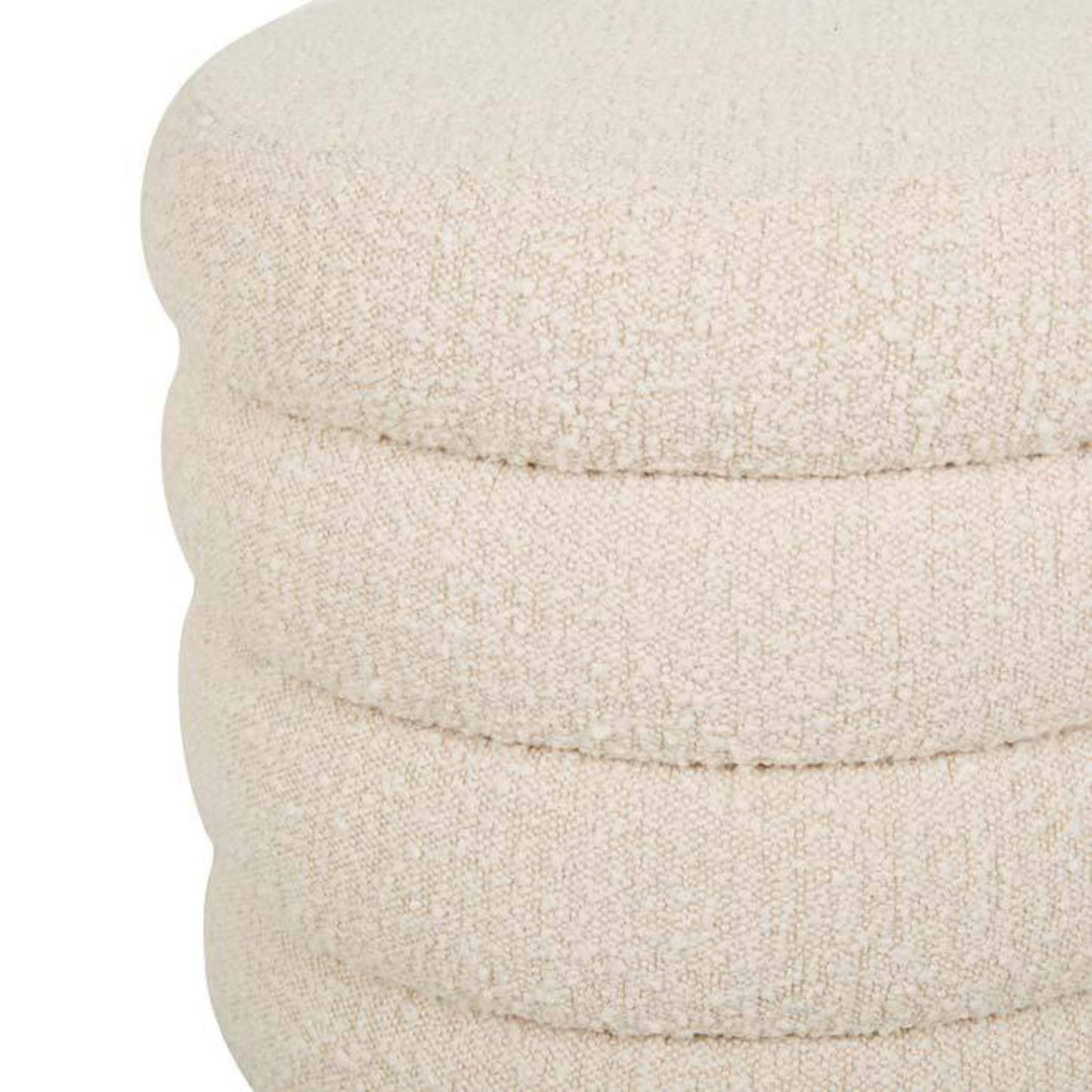 Kennedy ribbed round ottoman beige boucle