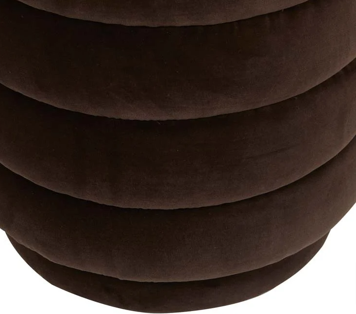 Kennedy ribbed round ottoman in chocolate