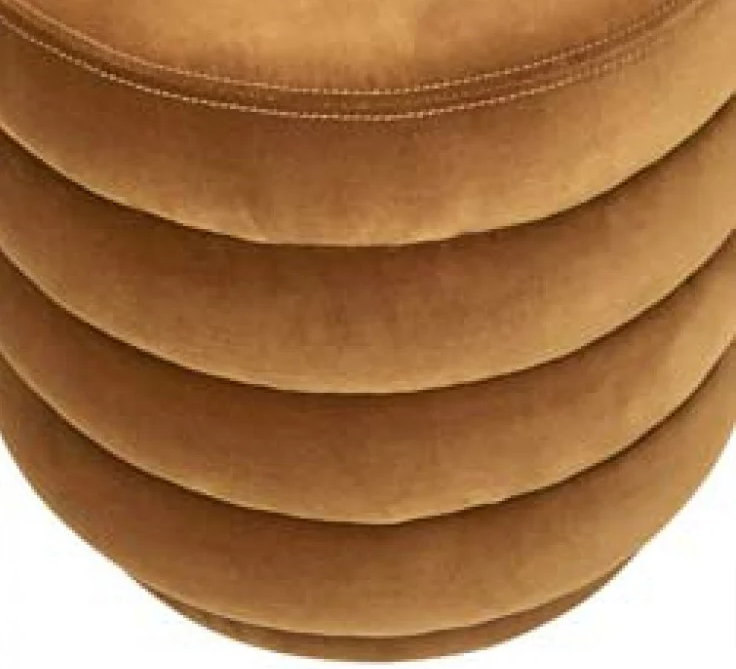 Kennedy ribbed round ottoman in toffee