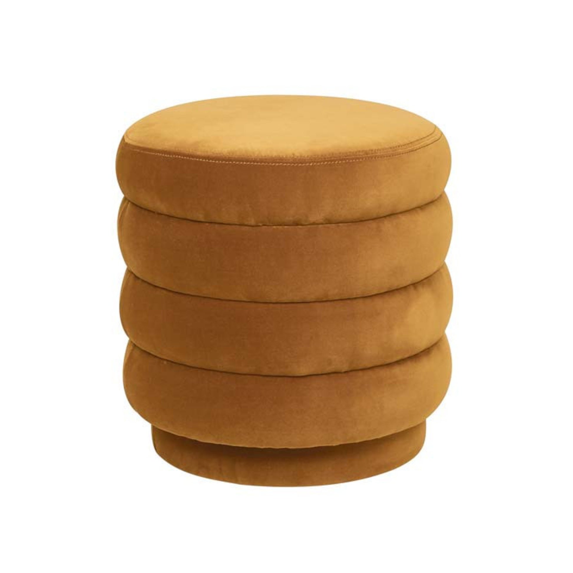 Kennedy ribbed round ottoman in toffee