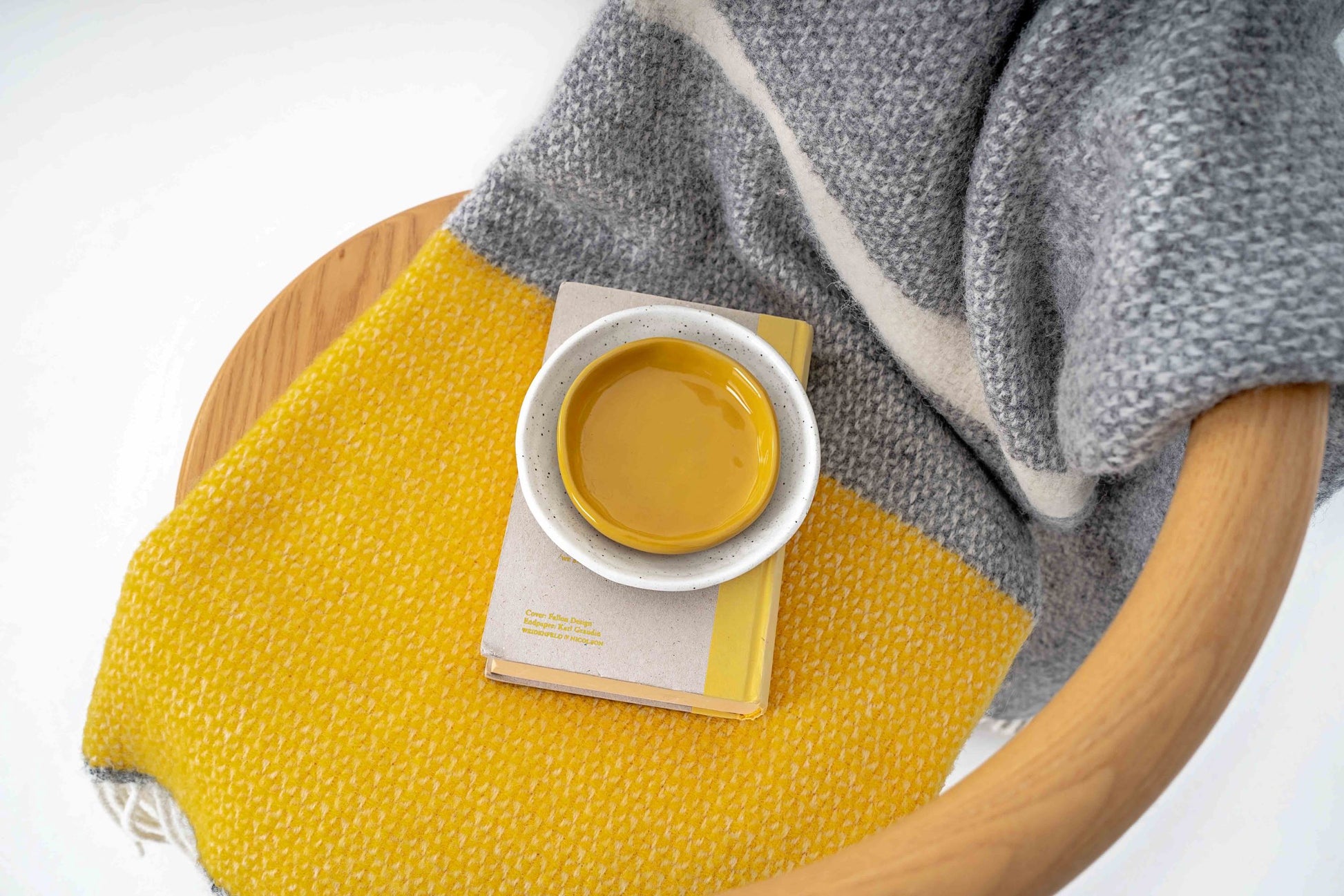 Kirkcaldy wool throw from Weave Home - yellow