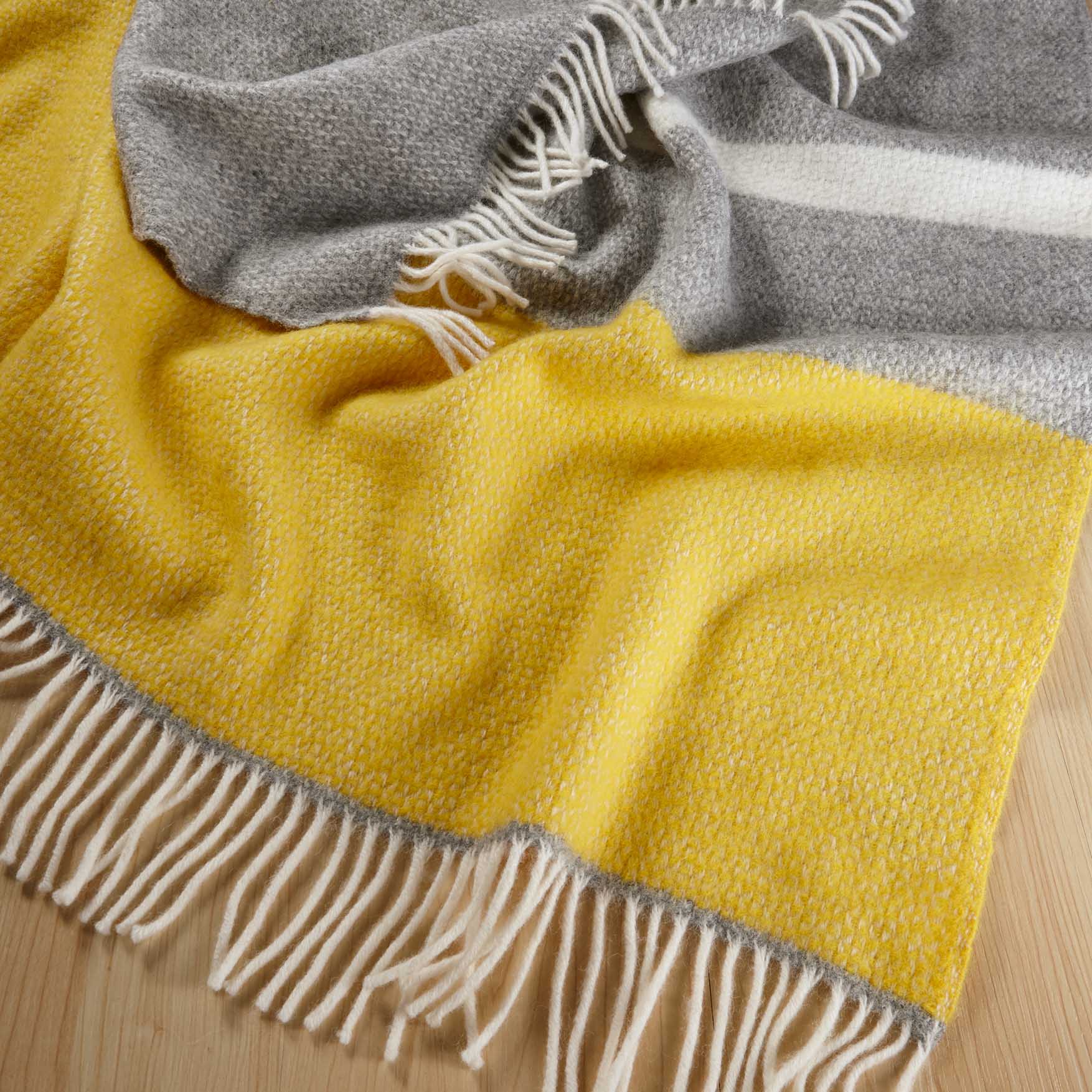 Kirkcaldy wool throw from Weave Home - yellow