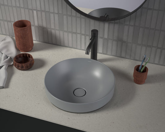 liano II 400mm round above counter basin in grey