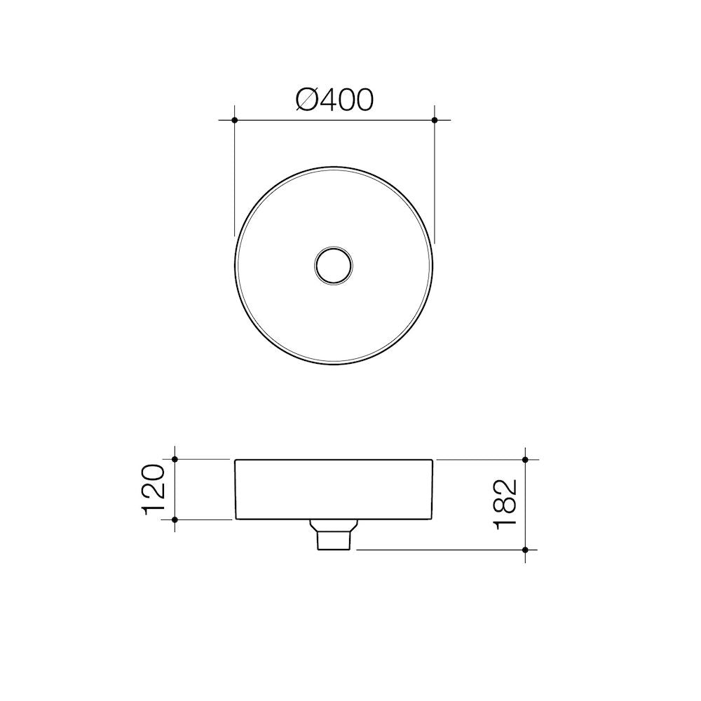 Liano II 400mm Above Counter Basin - White Gloss