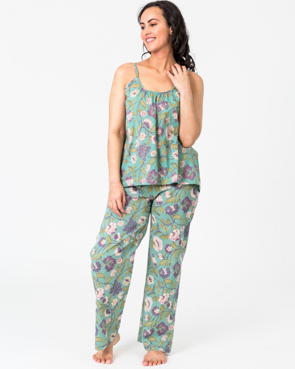 Lily aqua cotton camisole pyjama top from Floressents