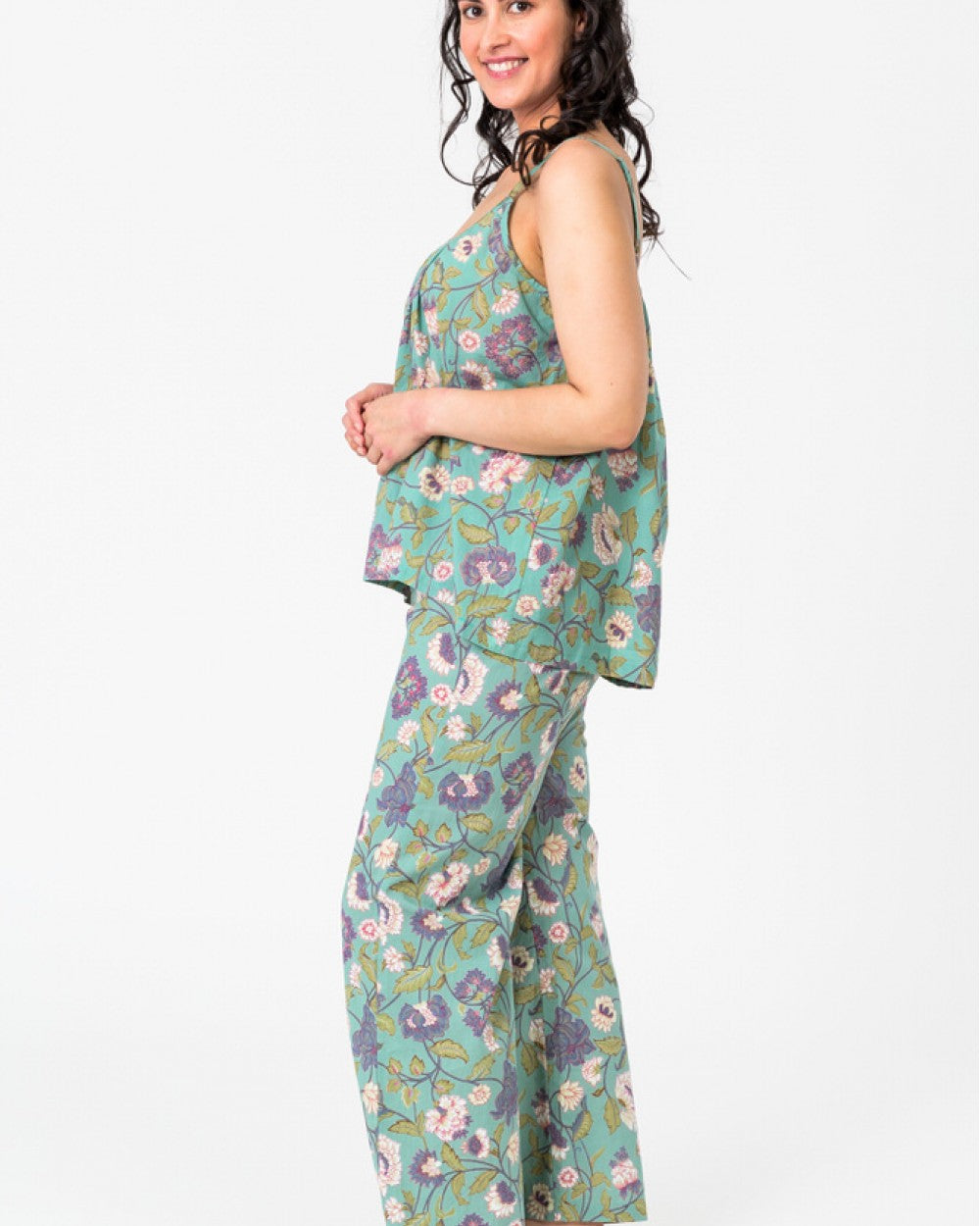 Lily aqua cotton camisole pyjama top from Floressents